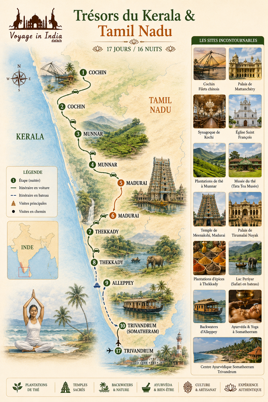 Découverte du Kerala et la retraite ayurvédique