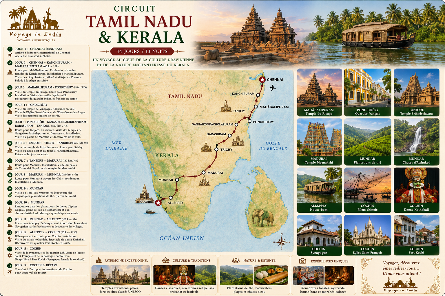 circuit Tamilnadu et Kerala circuit Tamilnadu et Kerala